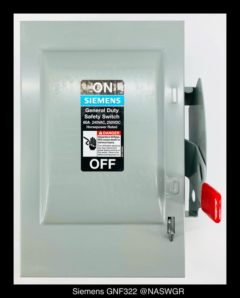 Siemens GNF322 General Duty Safety Switch - 60A/240V/3P/N1 - Unused