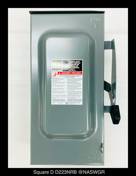 Square D D223NRB General Duty Safety Switch - 100A/240V/2P/N3R - Unused