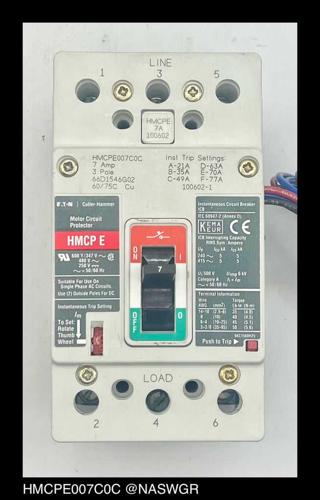 Eaton HMCPE007C0C Motor Circuit Protector - 7 Amp