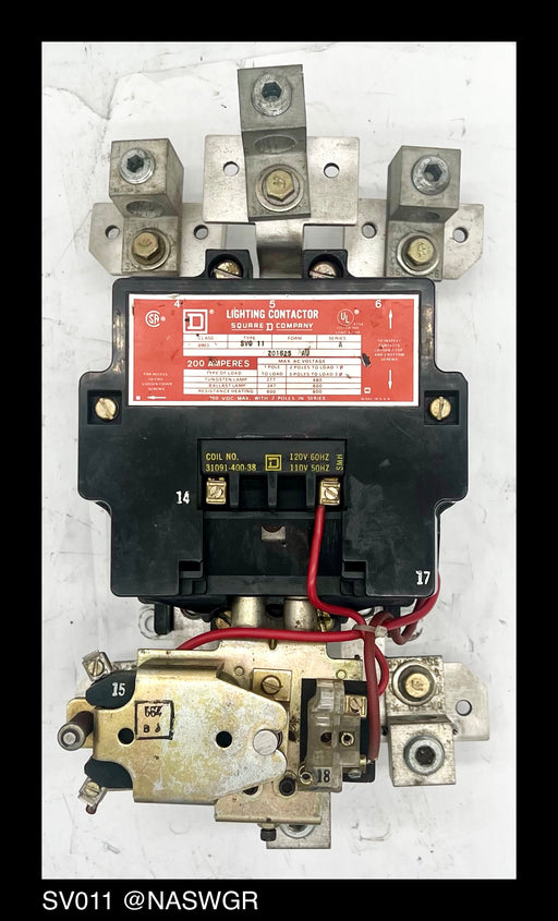 Square D 8903SVO11V02 Lighting Contactor - 200 Amp, 120vAC Coil