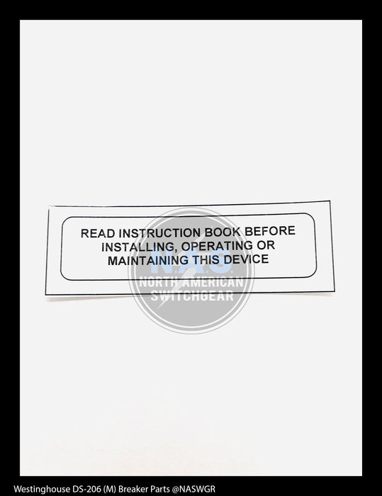 Westinghouse DS-206 (M) Breaker Label Kit