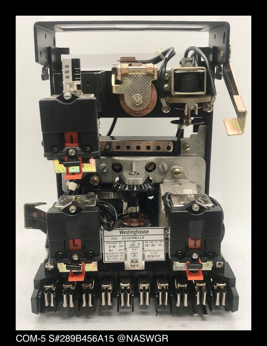 Westinghouse COM-5, 289B456A15 Overcurrent Relay - 2/6 Amp
