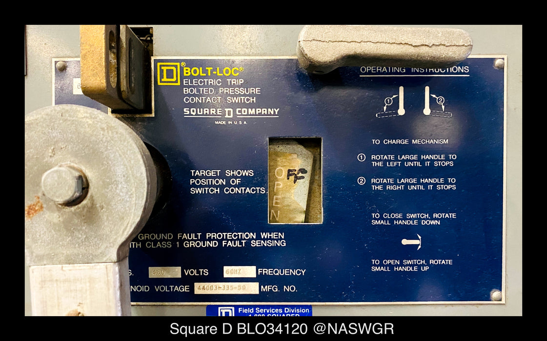 Square D Bolt-Loc BLO34120 Bolted Pressure Contact Switch - 1200 Amp