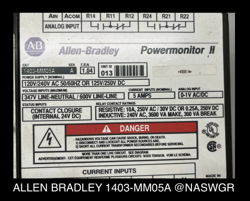 1403-MM05A ~ Allen Bradley 1403-MM05A Power Monitor II