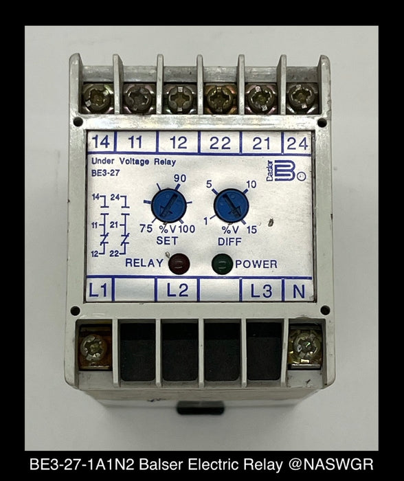 BE3-27-1A1N2 ~ Balser Electric BE3-27-1A1N2 Under Voltage Relay