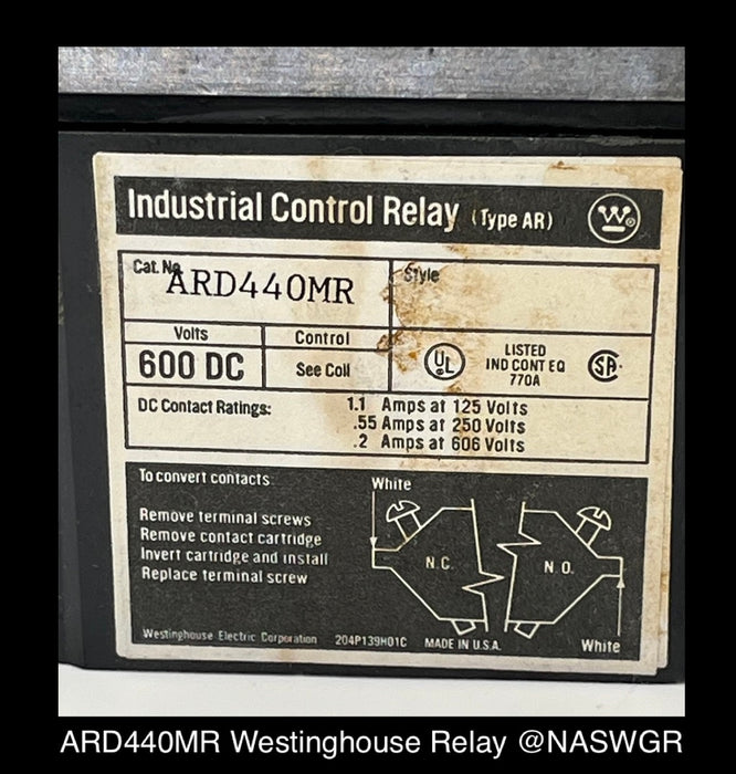ARD440MR ~ Westinghouse ARD440MR Industrial Control Relay