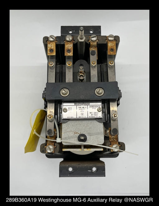 289B360A19 ~ Westinghouse 289B360A19 MG-6 Auxiliary Relay