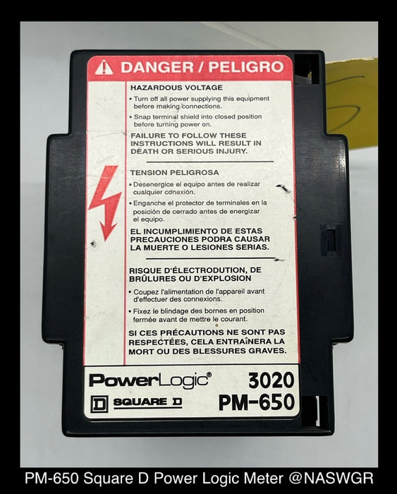 PM-650 ~ Square D PM-650 Power Logic Meter