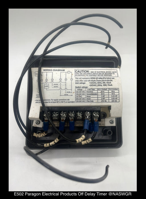 Paragon Electrical Products E502 Off Delay Timer