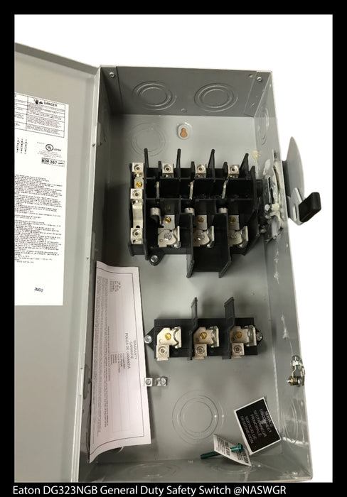 Eaton DG323NGB General Duty Safety Switch - 100A/240V/3P4W/N1 - Unused
