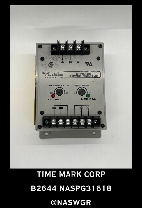 B2644 ~ Time Mark Corp.  B2644 3 PHASE POWER MONITOR
