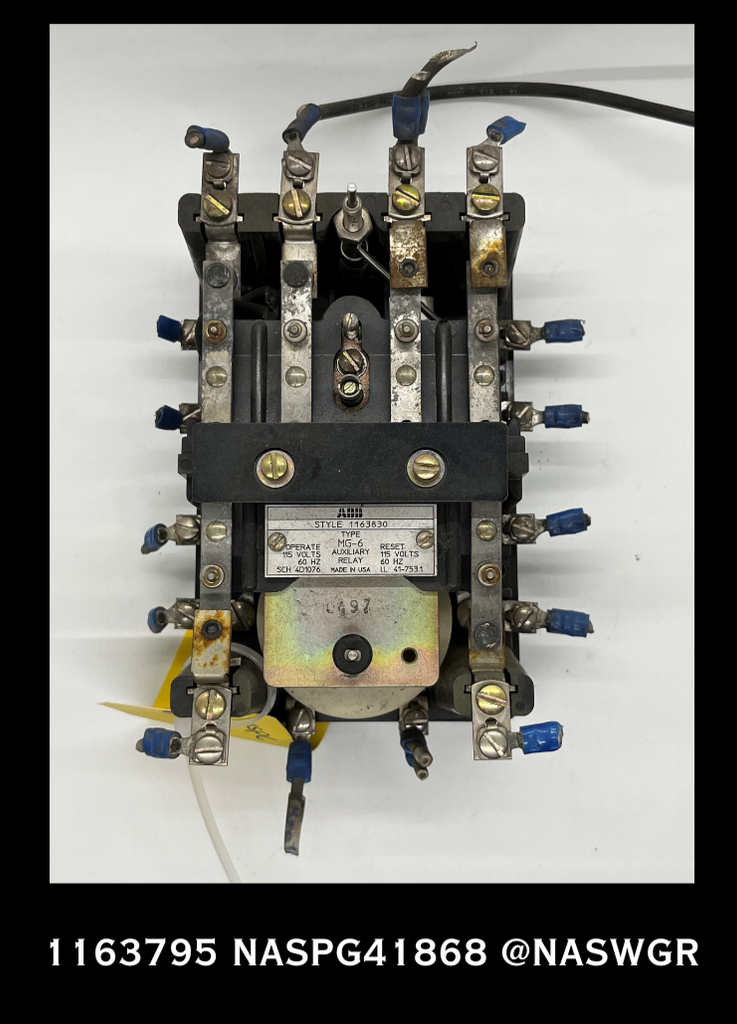 Westinghouse MG-6, 1163795 Auxiliary Relay - 6vDC