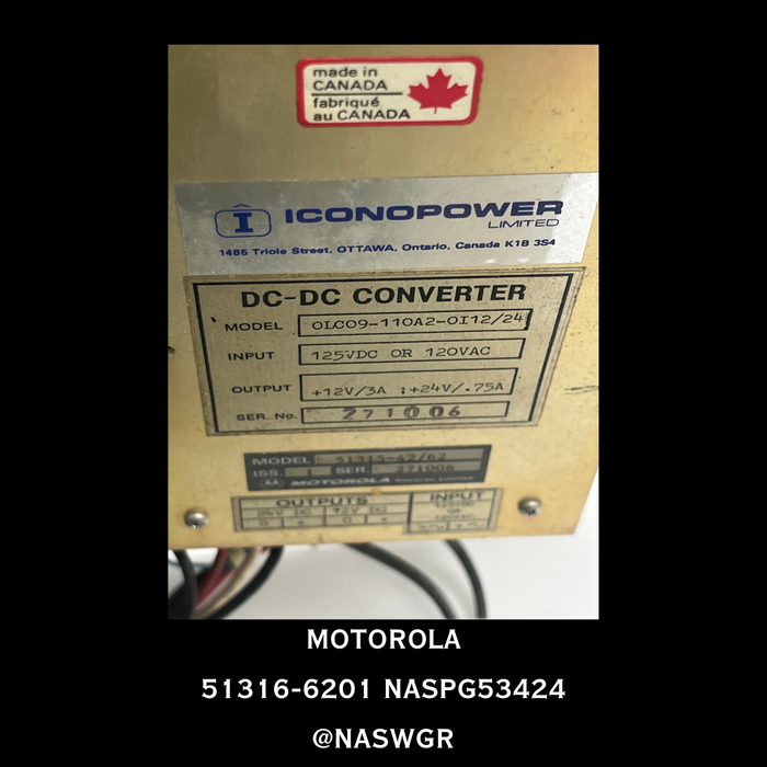 Motorola 51316-6201 Power Supply Module