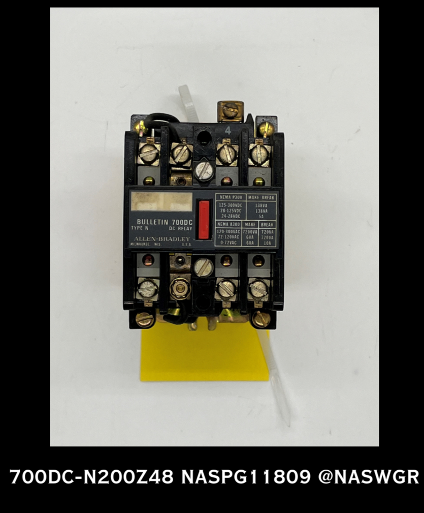 700DC-N200Z48 - ALLEN BRADLEY - 700DC-N200Z48 TYPE N DC RELAY