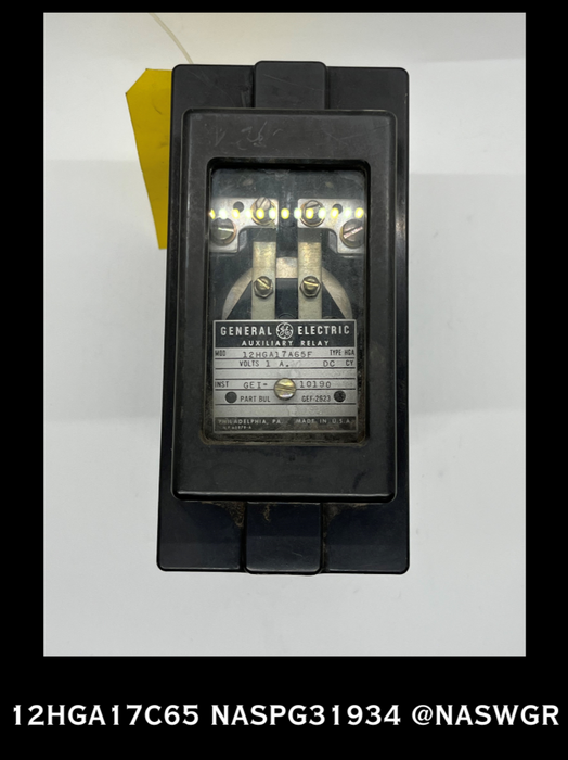12HGA17A65F ~ General Electric 12HGA17A65F HGA AUXILIARY RELAY