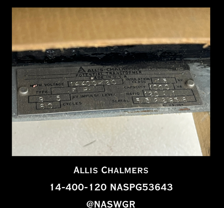 14-400-120 ~ Allis Chalmers 14-400-120 TYPE FP PT