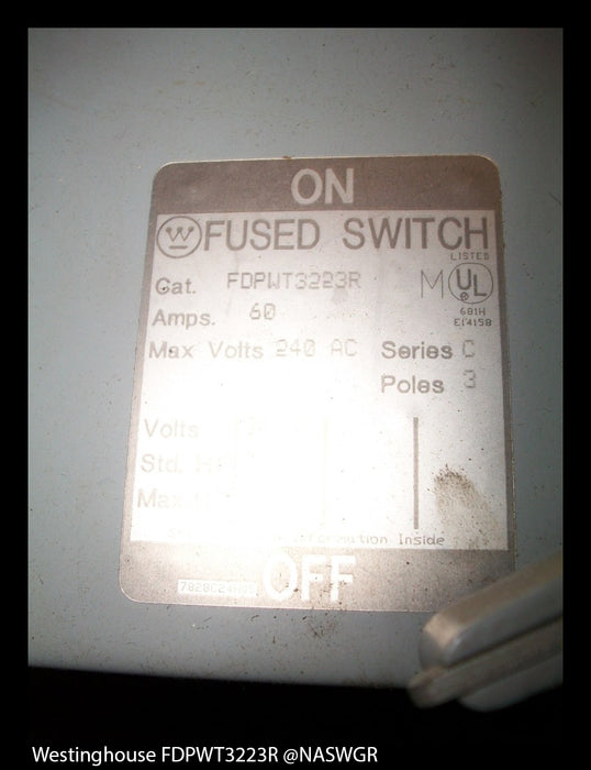 Westinghouse FDPWT3223R Fusible Panelboard Switch ~ 60/100 Amp