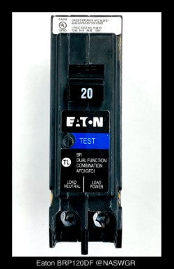 Eaton BRP120DF Arc Fault Ground Fault Circuit Breaker - 20 Amp - Unused - Lot of 5