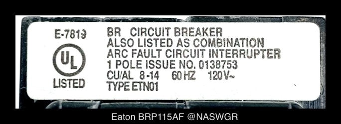 Eaton BRP115AF Molded Case Circuit Breaker - 15 Amp ~ Unused- Lot of 10