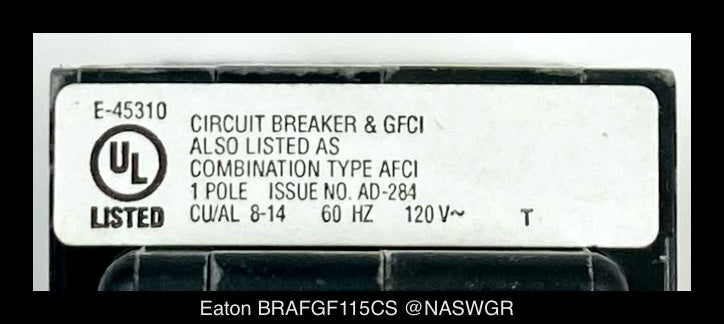 Eaton BRAFGF115CS Arc Fault Ground Fault Circuit Breaker - 15 Amp - Unused - Lot of 6
