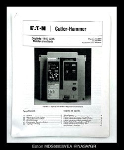 Eaton Magnum DS MDS6083W Breaker (M/O,D/O) - 400 Amp - Unused