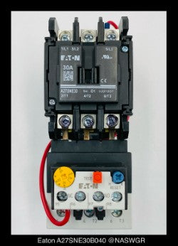 Eaton A27SNE30B040 Definite Purpose Starter - 30A/208-240v Coil - Unused