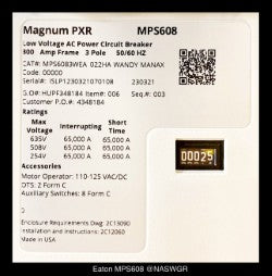 Eaton Magnum PXR MPS608 Breaker (E/O,D/O) - 800 Amp - Unused