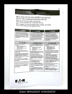 Eaton BRN230GF Ground Fault Circuit Breaker - 30 Amp - Unused - Lot of 5