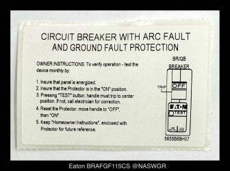 Eaton BRAFGF115CS Arc Fault Ground Fault Circuit Breaker - 15 Amp - Unused - Lot of 6