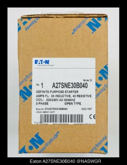 Eaton A27SNE30B040 Definite Purpose Starter - 30A/208-240v Coil - Unused