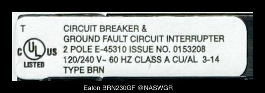 Eaton BRN230GF Ground Fault Circuit Breaker - 30 Amp - Unused - Lot of 5