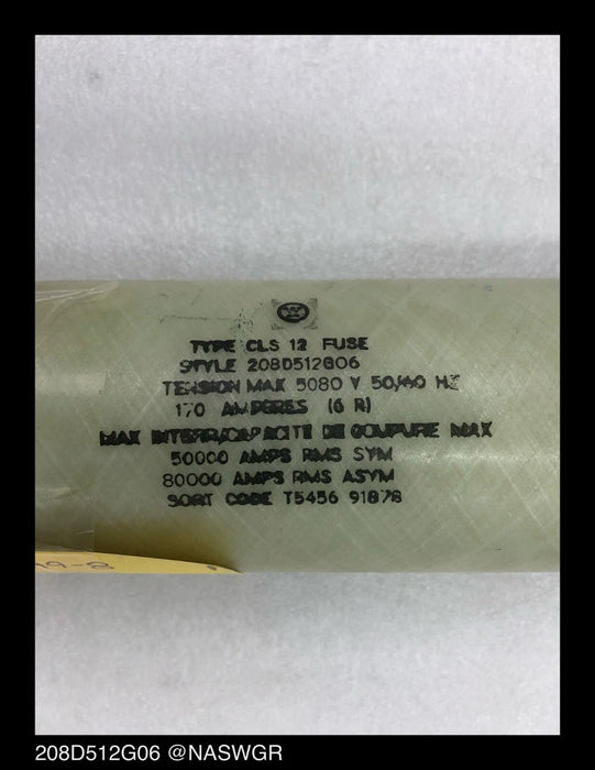 Westinghouse CLS12, 208D512G06 Fuse - 170 Amp