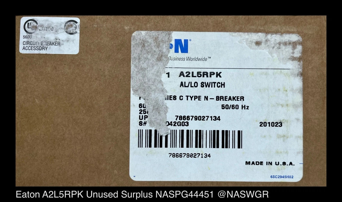 Eaton A2L5RPK Molded Case Circuit Breaker Accessory Alarm Switch - 1494D42G03