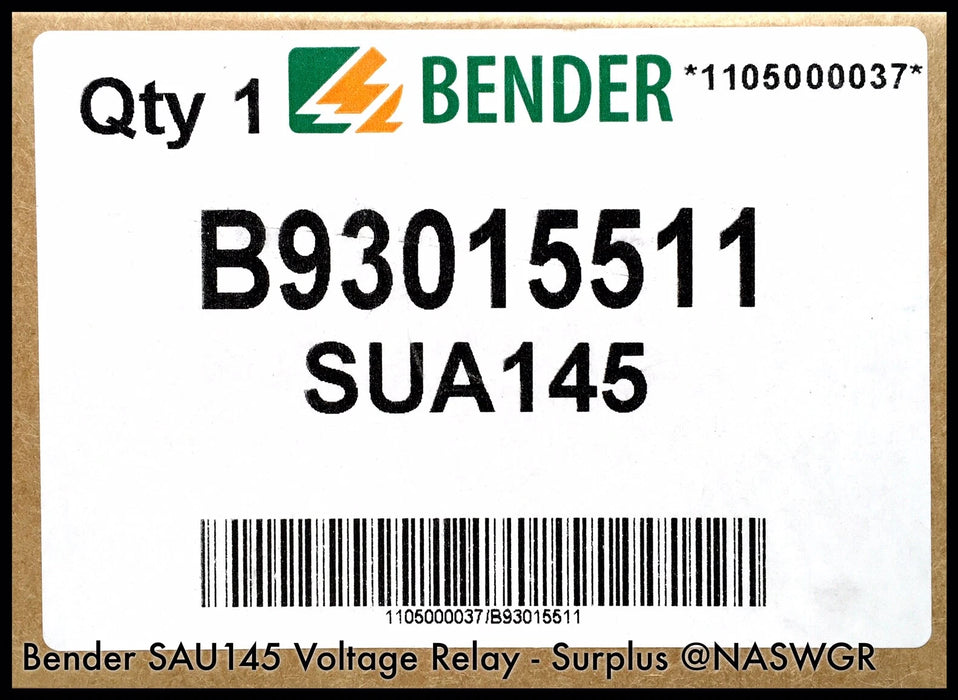 Bender B9301551 Under/Over Voltage Relay SUA145 - Surplus