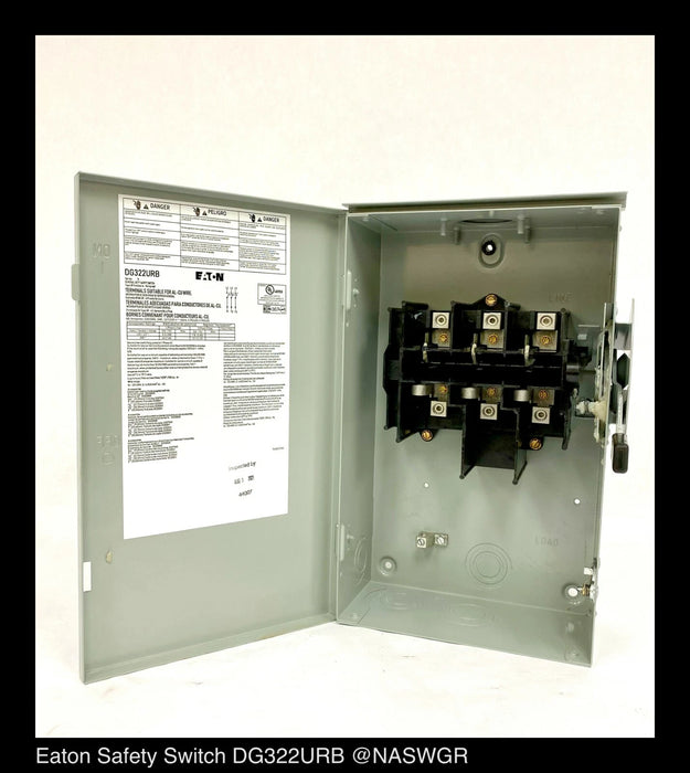 Eaton DG322URB General Duty Safety Switch - 60A/240V/3P/N3R - Unused