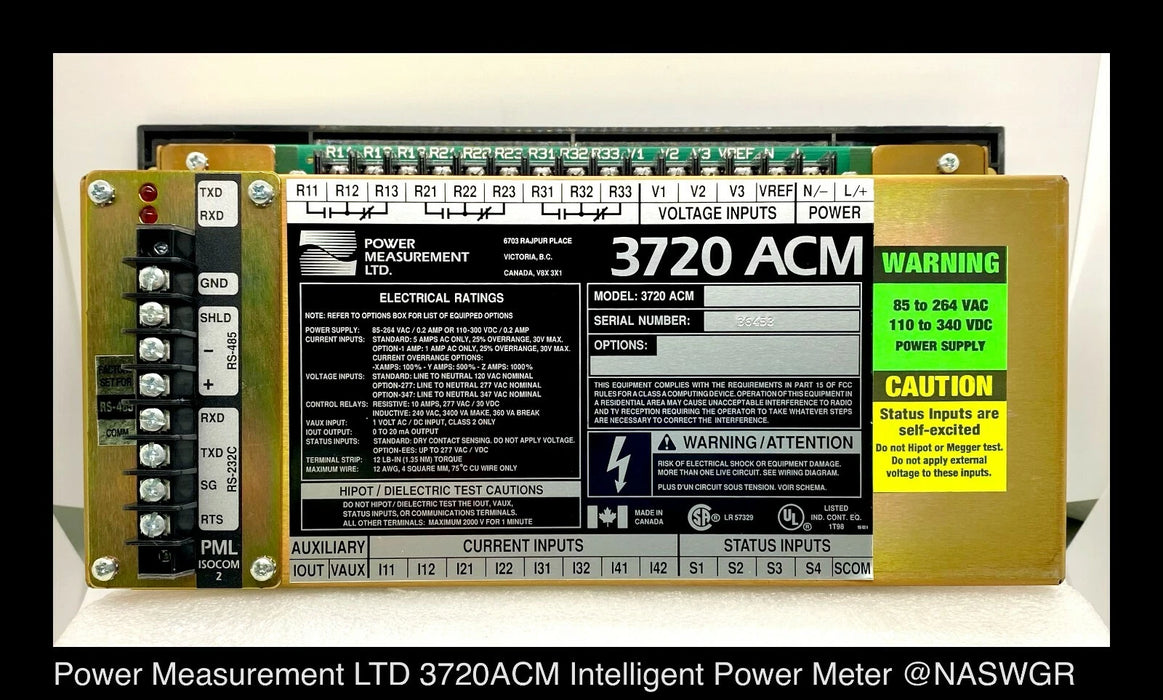 POWER MEASUREMENT LTD. 3720-ACM Intelligent Power Meter