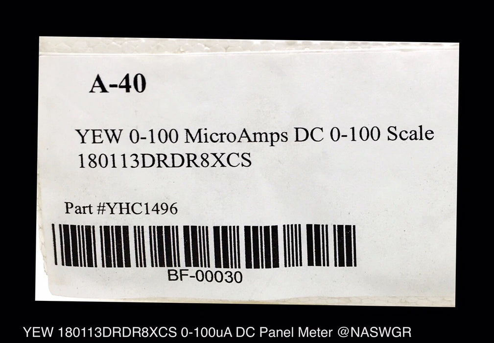 YEW 180113DRDR8XCS - 4" Vertical Panel Meter - 0-100uA, DC