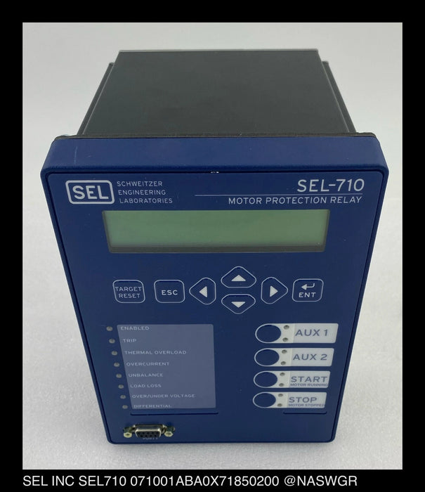 Schweitzer 071001ABA0X771850200 SEL-710 Motor Relay Protection - Surplus