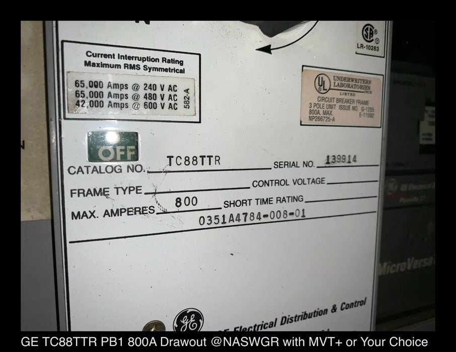 GE TC88TTR PowerBreak Circuit Breaker