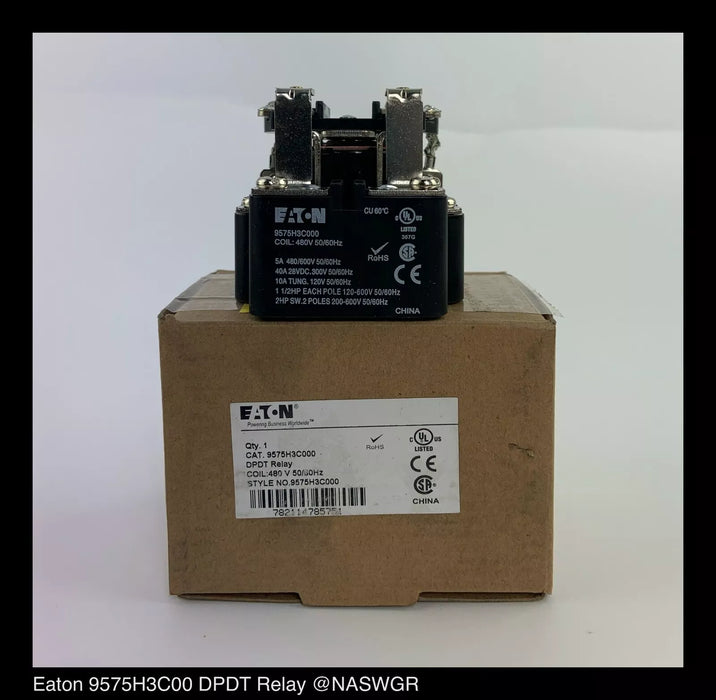 Eaton 9575H3C000 General Purpose Relay - 480vAC - Unused Surplus
