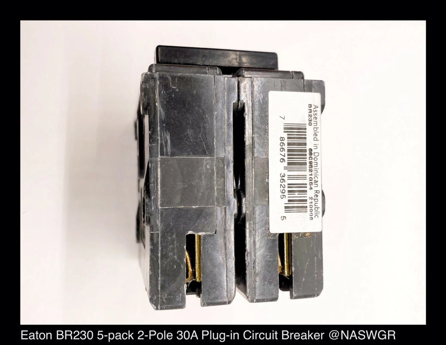 Eaton BR230 Molded Case Circuit Breaker - 2P-30 Amp - 5 Pack - Unused Surplus