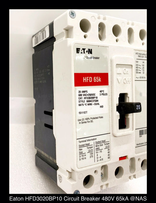 Eaton HFD3020BP10 Molded Case Circuit Breaker - 20 Amp
