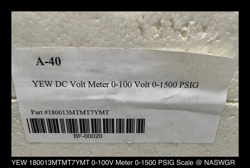 YEW 180013MTMT7YMT - 4" Vertical Panel Meter - 0-100V, DC - 0-1500 PSIG Scale