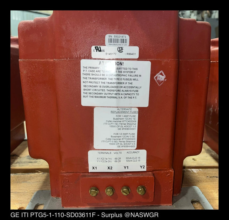 GE ITI PTG5-1-110-SD03611F Voltage Transformer - 120&120:1 - Unused