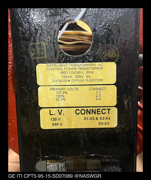 GE ITI CPT5-95-15-SDO7089 15KVA CPT -Control Power Transformer - Shelf Surplus