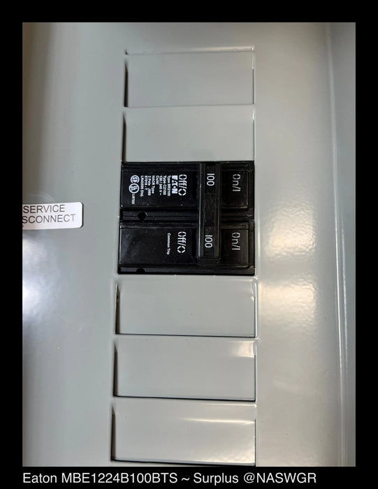 Eaton MBE1224B100BTS Meter Breaker EUSERC Type BR - 100A-120/240V - Surplus - 3R