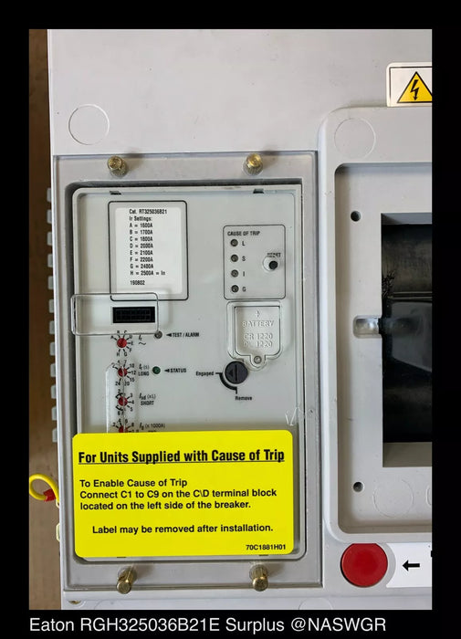 Eaton RGH325036B21E Circuit Breaker - 2500 Amp - Unused