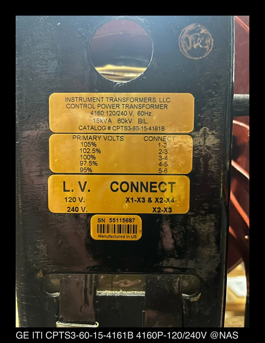 GE ITI CPTS3-60-15-4161B Control Power Transformer - Shelf Surplus