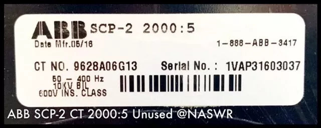 9628A06G13 - ABB SCP-2 Indoor Current Transformer 2000:5 - Surplus