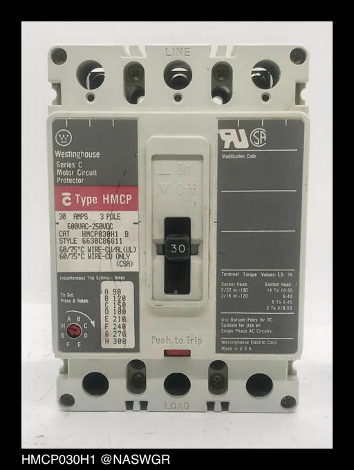 Westinghouse HMCP030H1 Motor Circuit Protector - 30 Amp